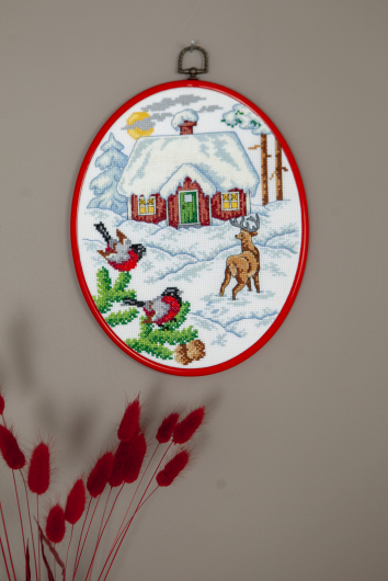 Hjort i vinterlandskap - flexiboard