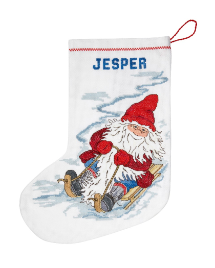 Nissen på kanefart - julestrømpe