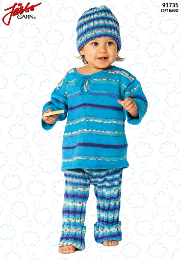 91735. SØTT BABYSETT: BESTEFARTRØYE, TIGHTS & LUE