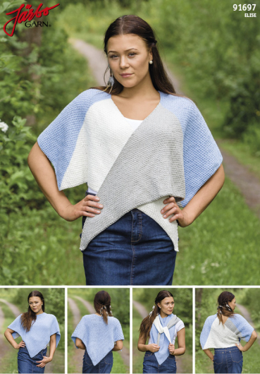 91697. PERLESTRIKKET SJAL