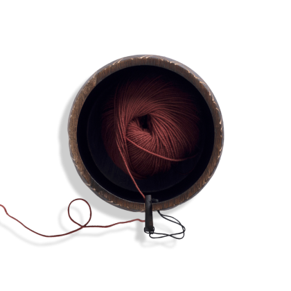 Garnskål - Tre med bladmønster