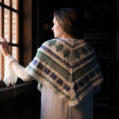 Verk – mønsterstrikket sjal  