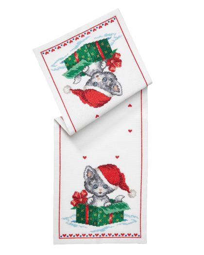 Katt i julegave - løper