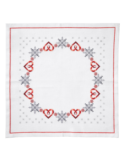 Snøfnugg og hjerter - lerret