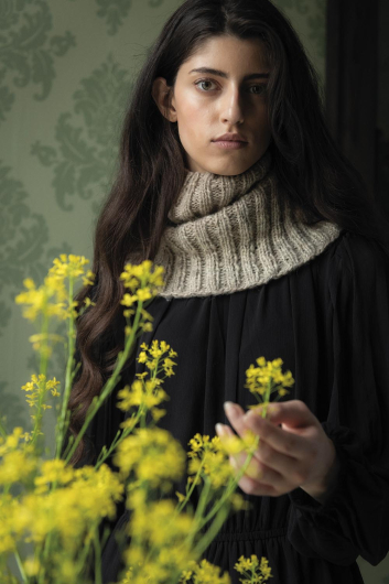 Gråbo - vrangbordstrikket hals