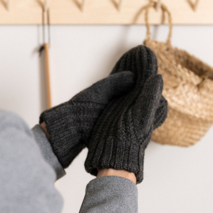 London - strukturstrikkede votter