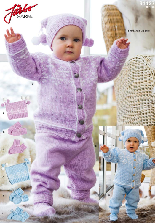 91127. BABYSETT MED SNØKRYSTALLER OG ”KNUTELUS”