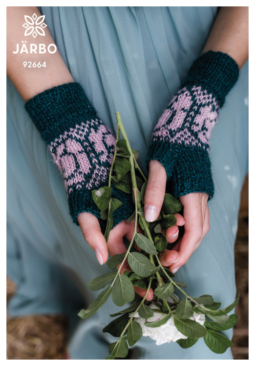 Rosarium - mønsterstrikkede hagevotter