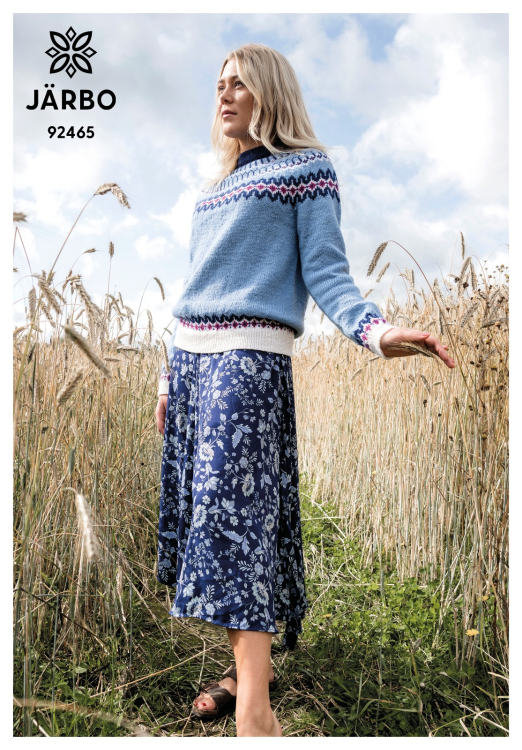 Karamell - langermet genser med mønstret bærestykke