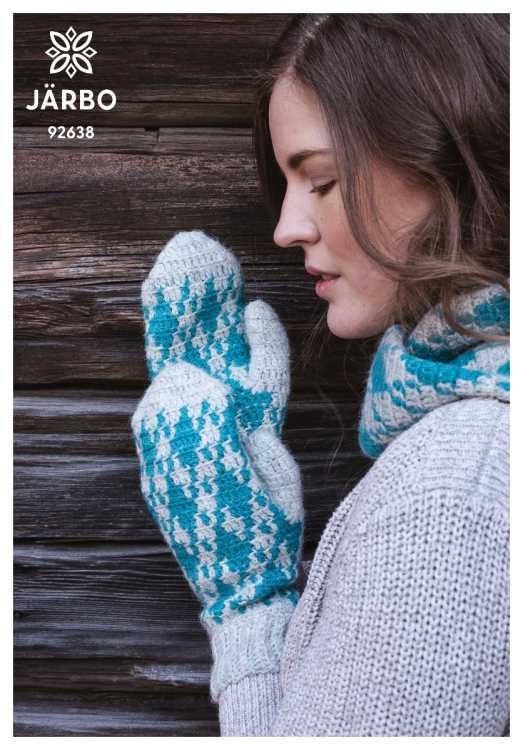 Rombus - flerfargeheklede votter 