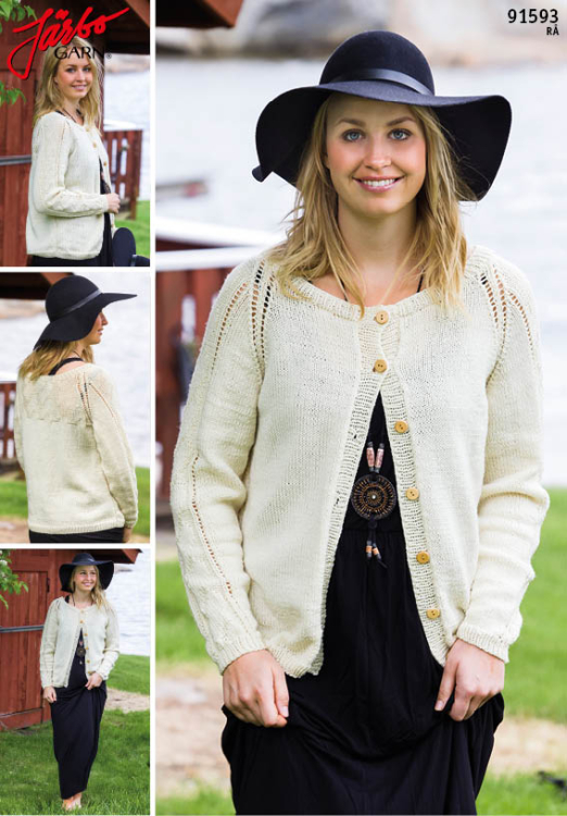 91593. DAMEJAKKE MED STRUKTUR- & HULLMØNSTER