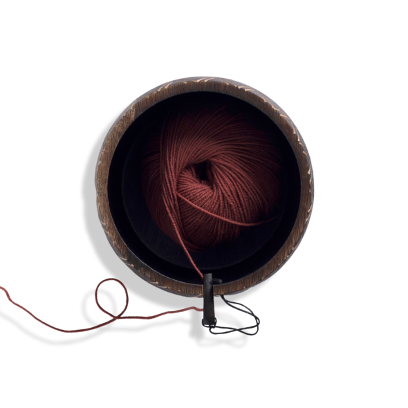 Garnskål - Tre med bladmønster