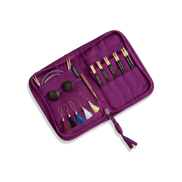 Ebony Grace - sett med korte endepinner (5 par, 10 cm) og tilbehør