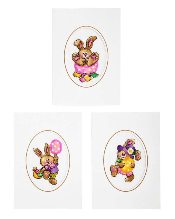 Søte påskeharer - 3 pakkekort