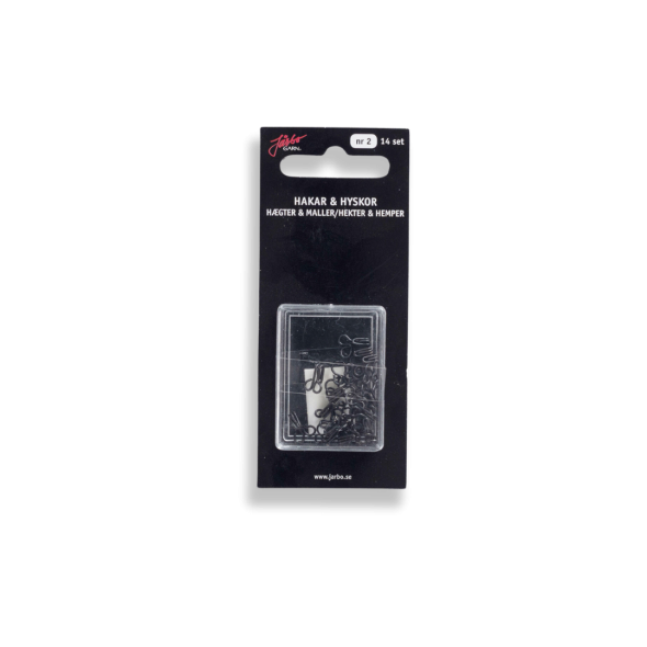 Hekter & Hemper Størrelse 2 svarte 14 sett