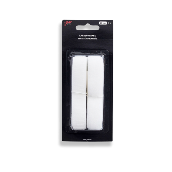 Borrelås 20mm x 1m Hvit