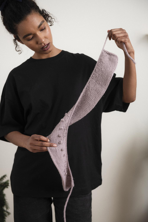 Aspudden - krage med popcorn og hullmønster