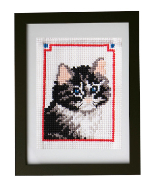 Barnas broderi kattunge - maleri