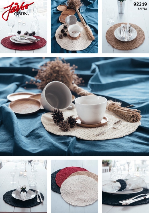 92319. HEKLEDE TALLERKENUNDERLAG OG SERVIETTRING