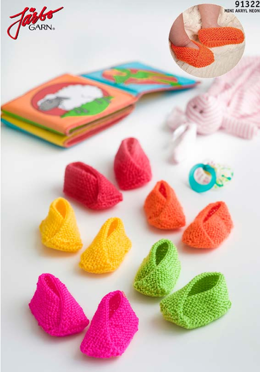 Fargeglade babytøfler