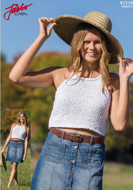 91319. HALTERNECKTOPP I RIBBONXL