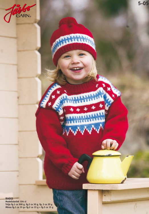 5-05. KLASSISK MÖNSTERSTICKAD TRÖJA MED MÖSSA