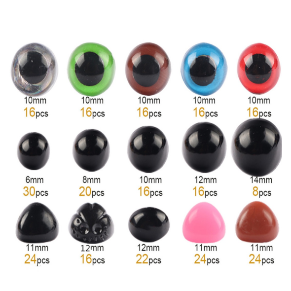 Blandning av dyreøyne og neser, 280 sett/pk (560 deler!)