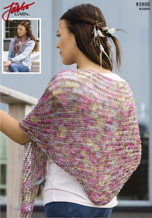 91905. TREKANTSJAL MED LANGE MASKER