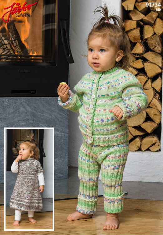 91734. ”KALAS” – JAKKE, TIGHTS & KJOLE TIL BARN