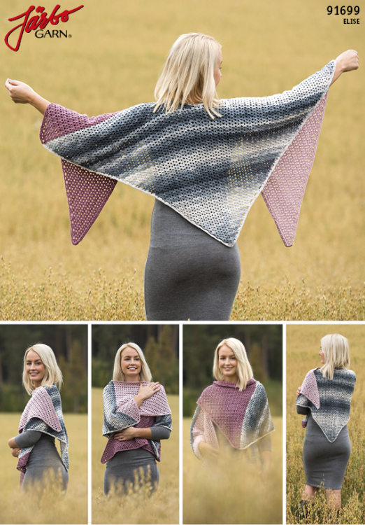 Heklet sjal med skallmønster