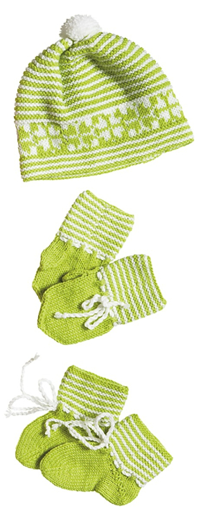 91128. BABYSETT MED RUTER OG ÅTTEBLADROSER