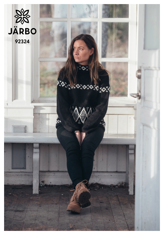 Mönsterstickad tröja med ståkrage