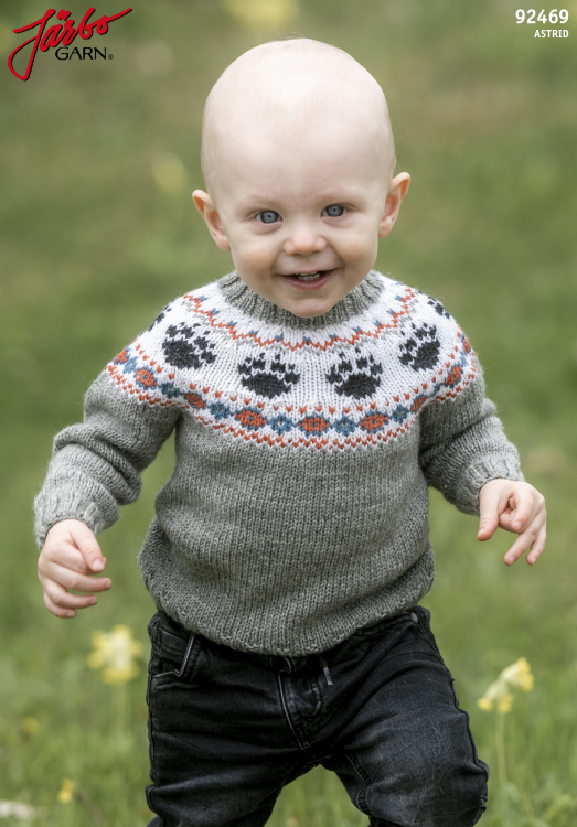 92469. 'Vilde' - babygenser med broderte poter