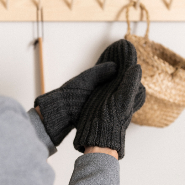 London - strukturstrikkede votter