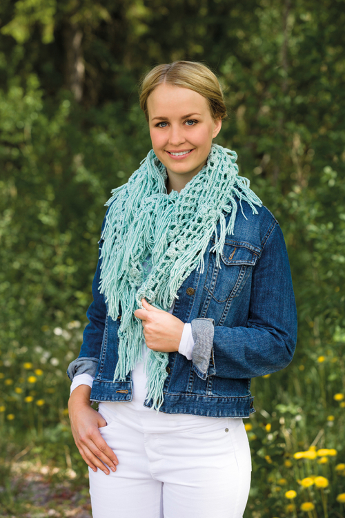 91641. LINAS TREKANTSJAL MED BLOMSTER