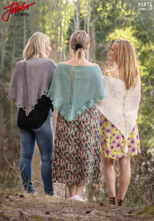 Tre søstre - linsjal med tre ulike avslutninger