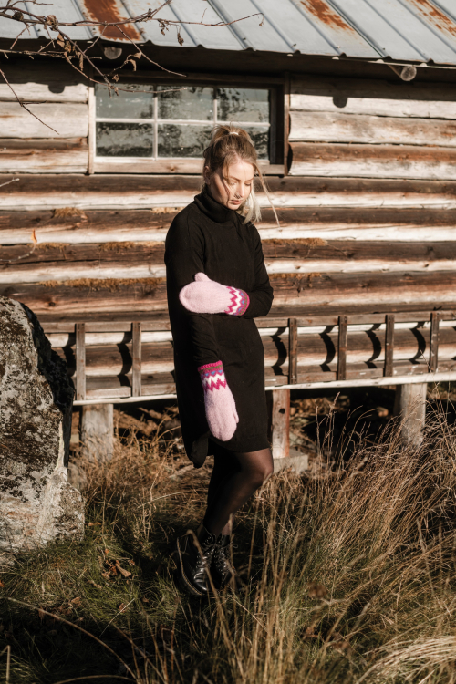 Bubbelgum - votter med mønster