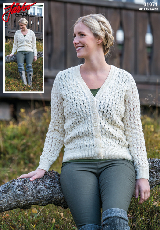 91971. DAMEJAKKE MED HULLMØNSTER