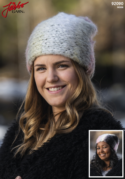 92090. Enkel strikket lue i Moon